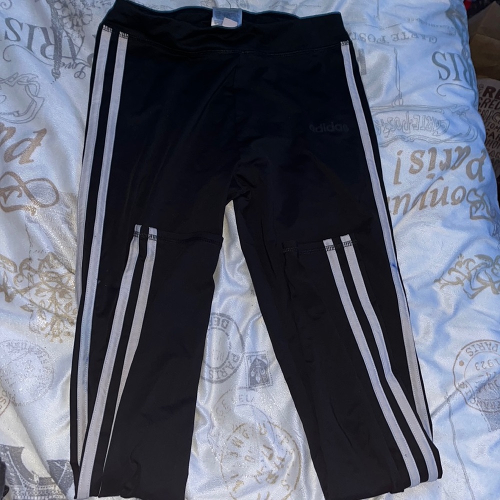 Adidas, L/G , black with white stripes on side
